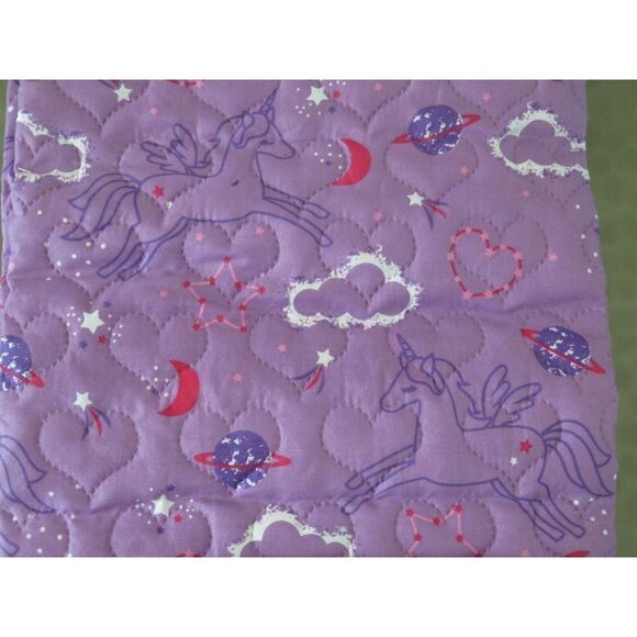 Wonder Studio "Magic Night" Unicorn Purple & Pink 2 pc. Twin Bed Quilt Set $140+ - Picture 7 of 8